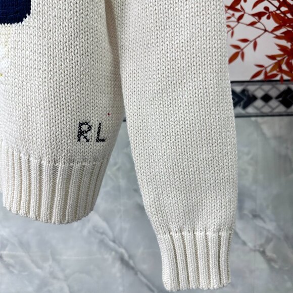 Ralph Lauren Cream Sweater with BearDesign - Picture 2 of 10